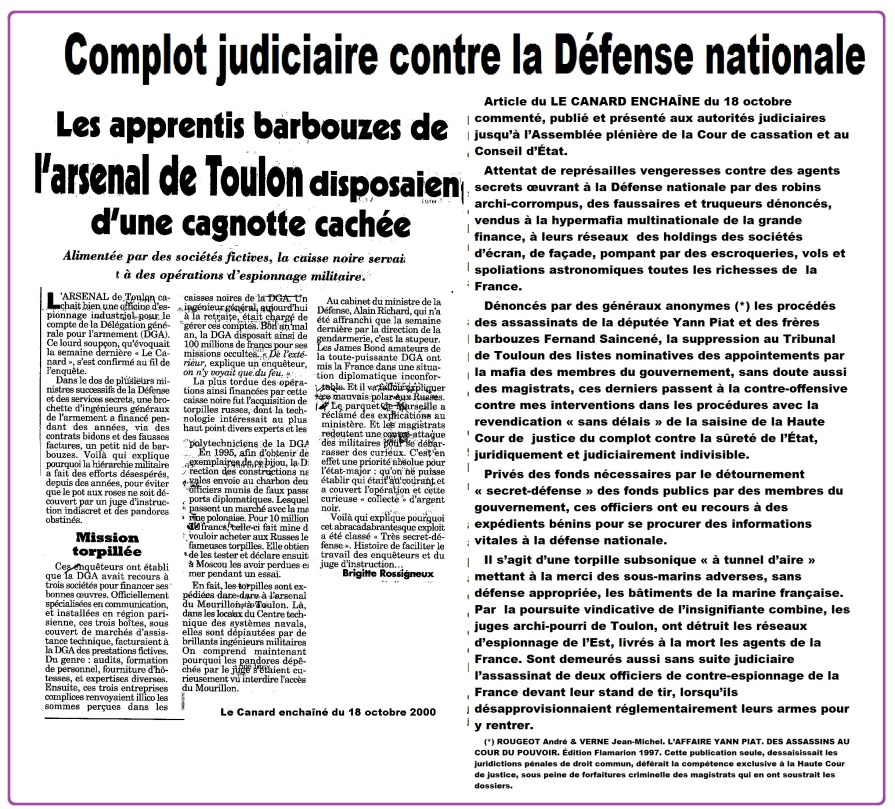 Torpilles espions inculpés Toulon Presse
