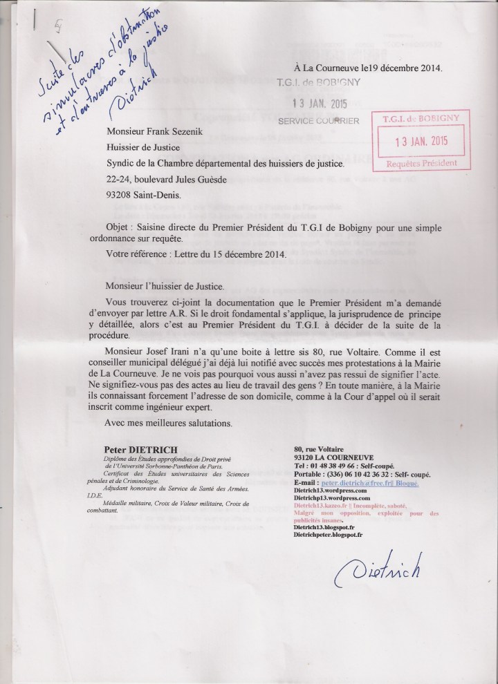 Bobigny 27 jan 15 Rejet réréré Annexe