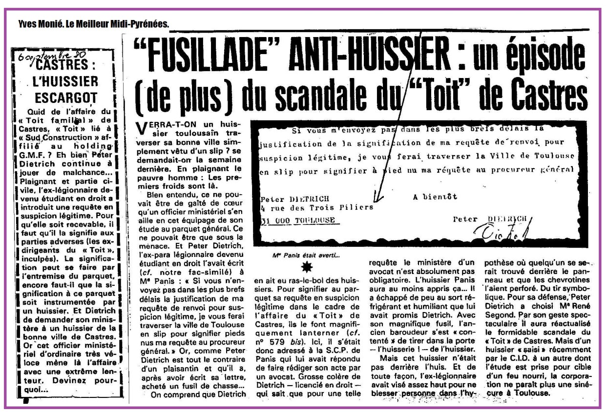 Huissiers escargots fusillade