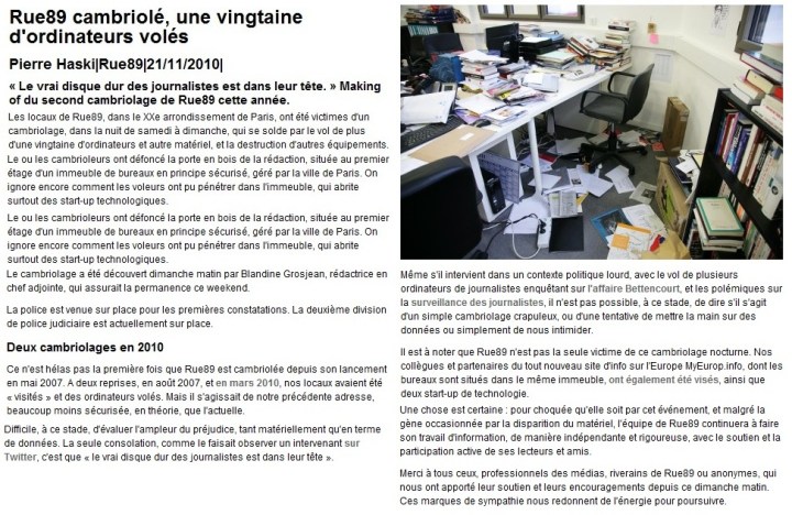 Sarko cambriolage Rue89