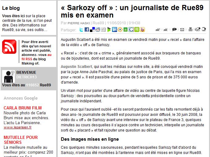 Sarkozy off.