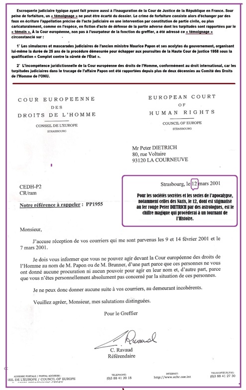 Papon faux Cour europeenne Droit de l'homme