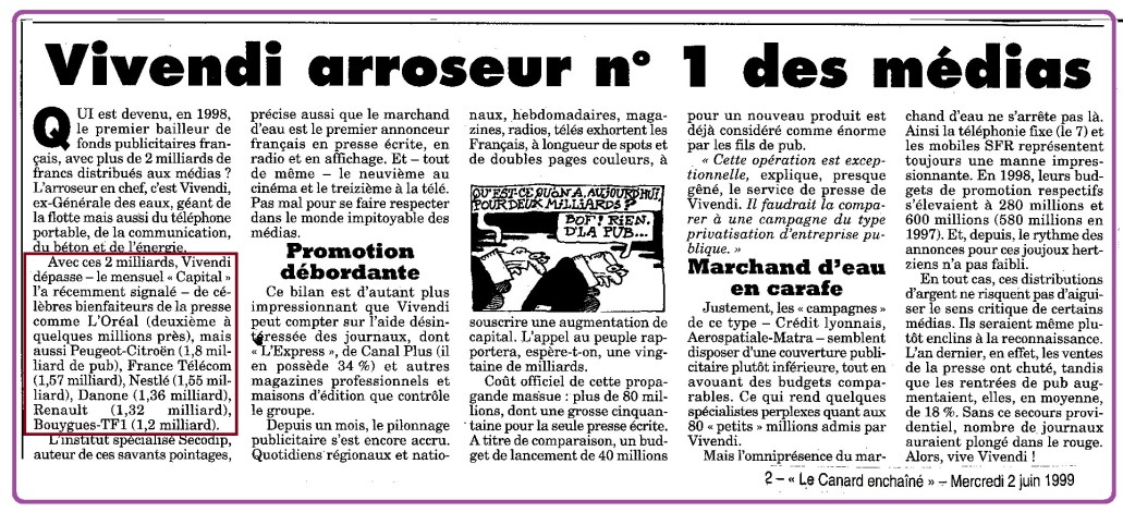 Vivendi arroseur n° 1 Medias