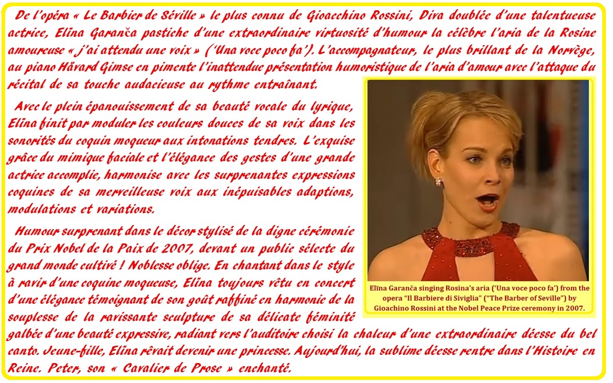 Elīna Garanča 38 Nobel Peace Prize ceremony 2007. Prose