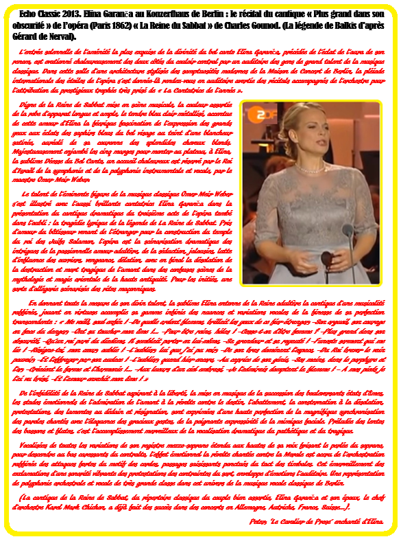 Elina Garanca 41 Texte La Reine de Sabat