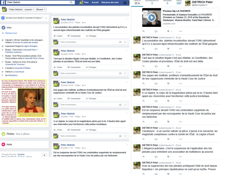 Facebook et Twitter activités antipolitiques