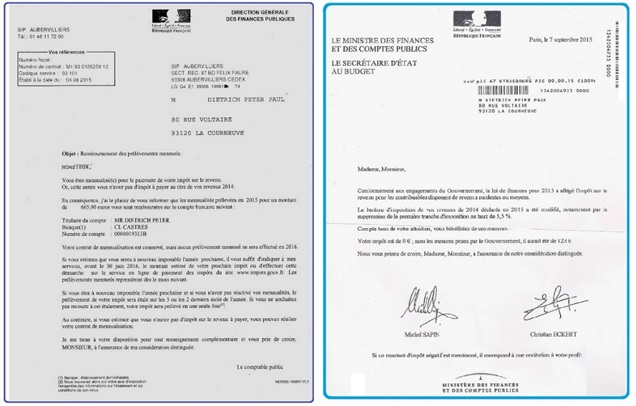 Remboursement des impôts indues